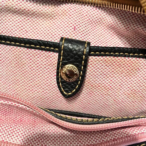 Dooney & Bourke Black and Tan Leather Tote Bag with Dust Bag - Picture 8 of 14